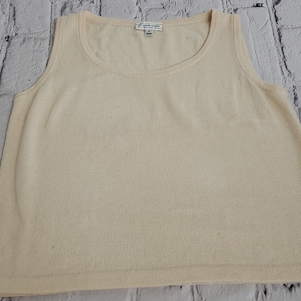 St. John Evening Vtg Pant & Tank Suit Winter Ivory Knit Small sz 2 See Details - Picture 12 of 12